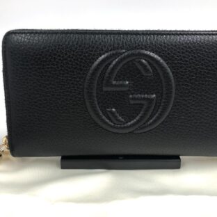 Gucci 長財布 ラウンドファスナー SOHO 598187 レザー黒