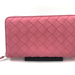 BOTTEGA　VENETA　イントレチャート　長財布　ピンク
