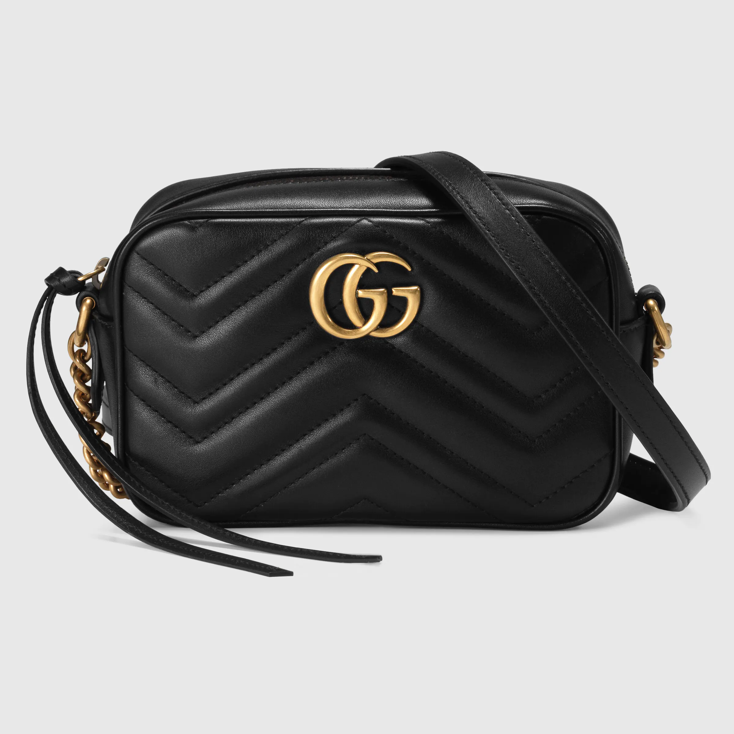 山*P様 gucci バッグ　GGマーモント GGマーモント〕ミニ トートバッグブラック レザー | GUCCI公式